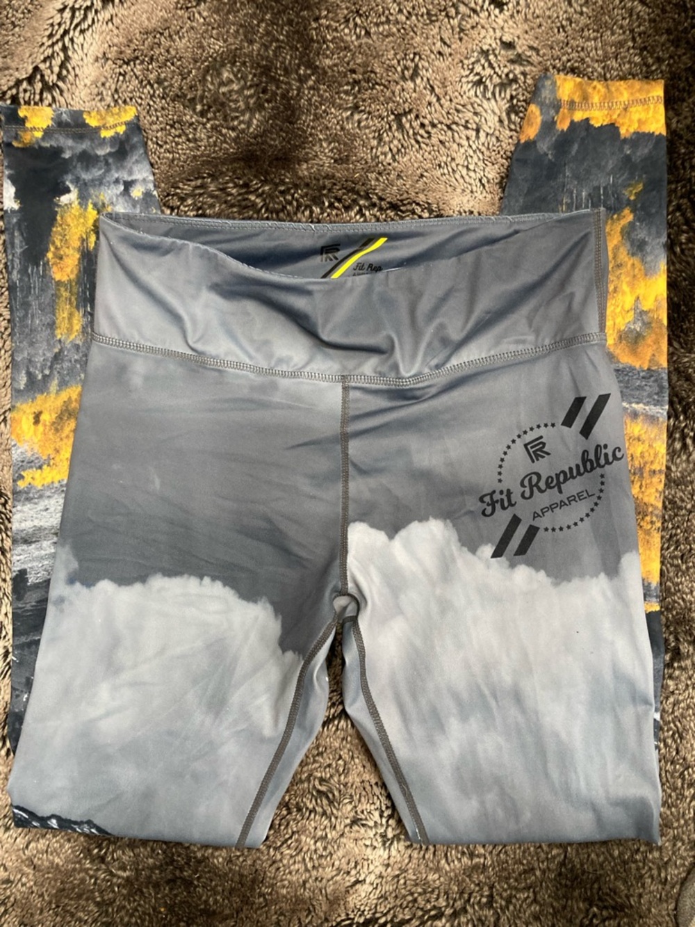 Fit Rep Athletic Leggings with Yellow Accent